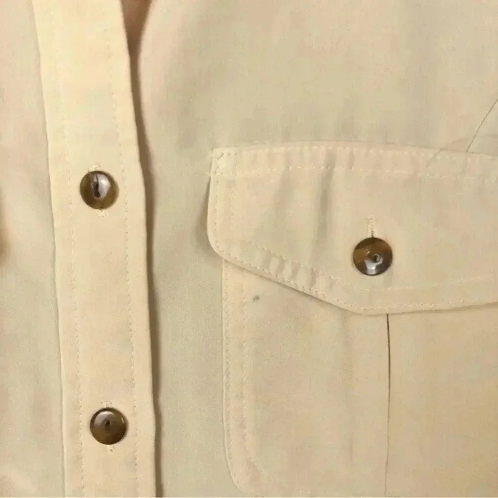 Vintage Kathie Lee Yellow Button Down Tank Top S - Picture 4 of 5